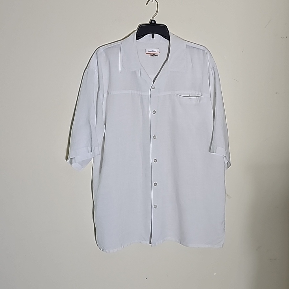 Daniel Ellisa Men's Short Sleeve Button-up Linen Shirt Size 2XL